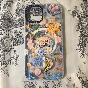 Casetify iPhone 13 3D flower and disco ball phone case